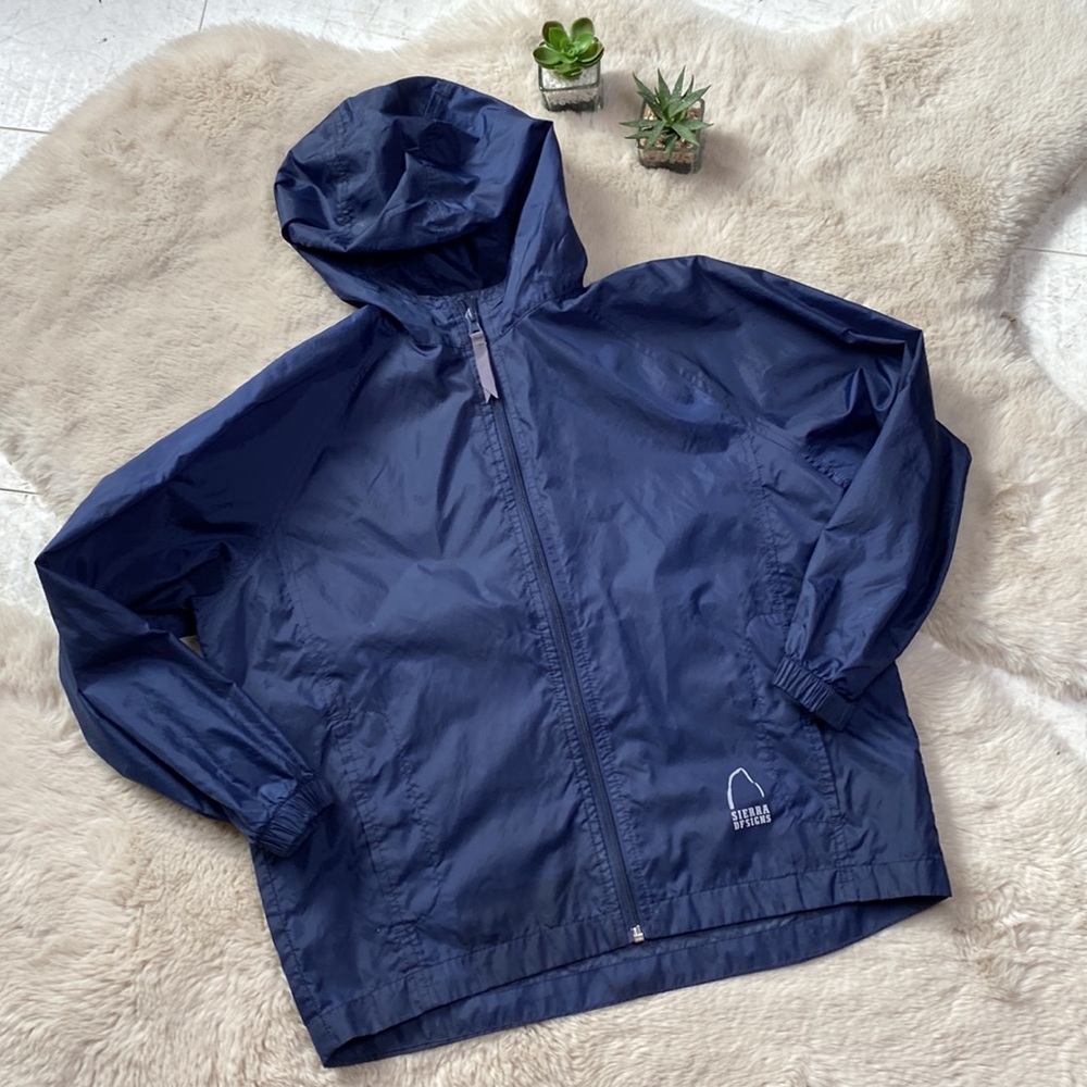 Sierra Designs Jacket Rain Windbreaker Kids Blue Size Medium